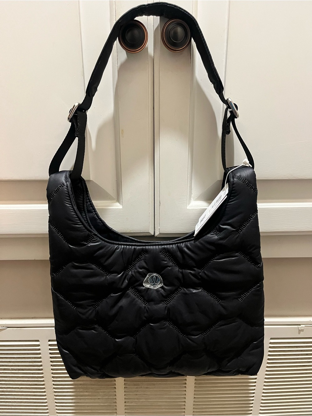 lululemon athletica Black Quilted Shoulder Hobo